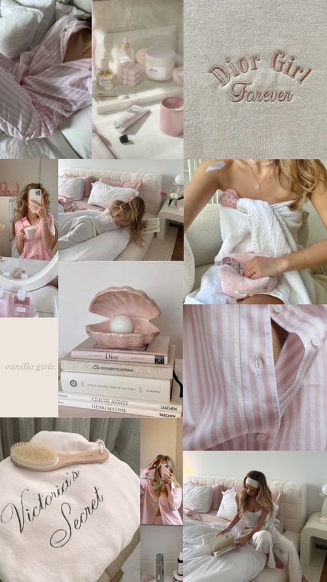 Pink Vanilla Aesthetic, Pink Aesthetic Clean Girl, Pink Vanilla Girl Room, It Girl Aesthetic Pink, Pink Vanilla Girl Aesthetic, Pink That Girl Aesthetic, Vanilla Girl Collage, Pink Lifestyle Aesthetic, Pink Aesthetic Lifestyle