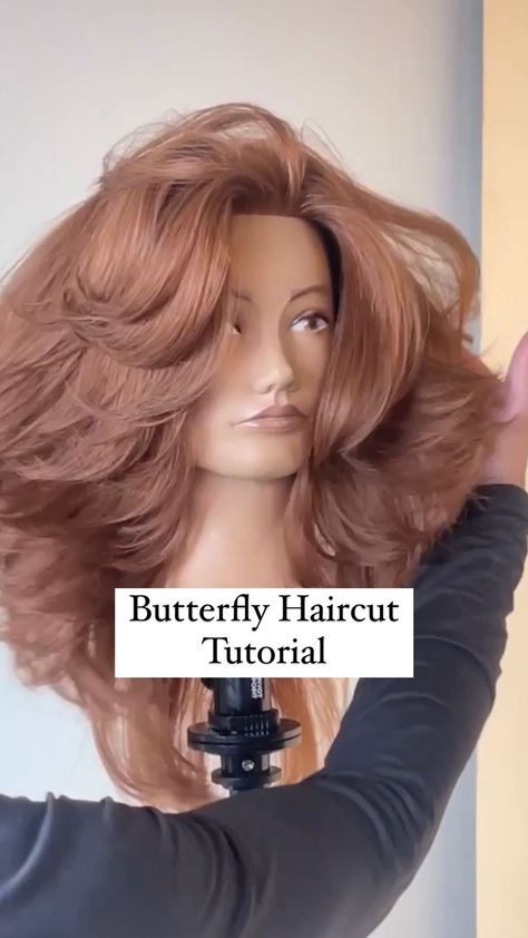 Justin Toves-Vincilione on Instagram: “Butterfly Haircut Tutorial ✂️ #authenticbeautypartner . Recreate this trending haircut on your guests in the salon by following the steps…” Butterfly Layers For Long Hair, Volume Butterfly Layers For Flat Hair, Bufferfly Haircut, Butterfly Haircut Over 50, Butterfly Haircut Toturial, Hair Cuts Tutorial Step By Step, Butterfly Haircut Self, Step With Layer Haircut For Medium Hair, Butterfly Haircut Styling