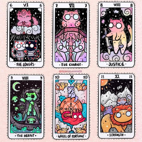 Janina Hoffmann (@meinmyownheadx) • Instagram photos and videos Free Tarot Cards, Dark Kawaii, The Major Arcana, Tarot Cards Art, Having Patience, Tarot Card Decks, Minor Arcana, Tarot Art, Cat Cards