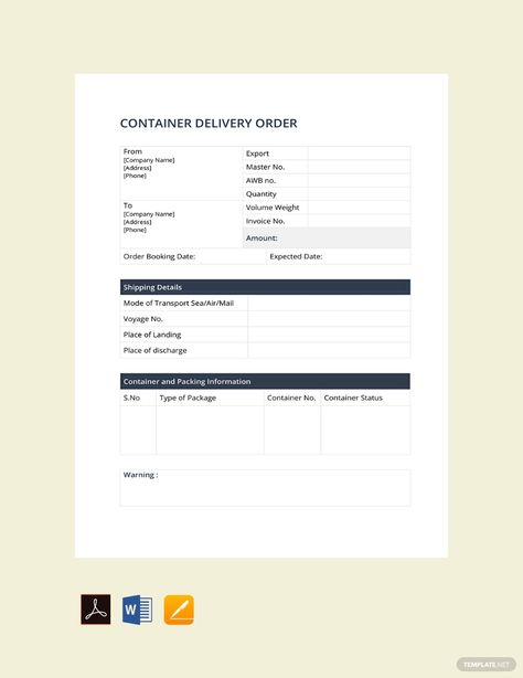 Free Container Delivery Order Template #AD, , #sponsored, #Container, #Free, #Delivery, #Template, #Order Order Template, Numbers Template, Order Form Template, Form Template, Frame Card, Types Of Packaging, Apple Mac, Order Form, Microsoft Excel