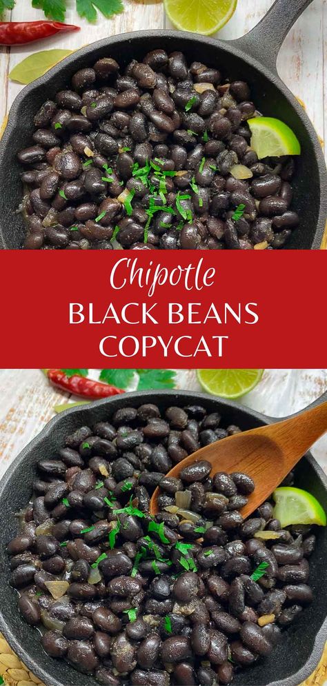 Chipotle Black Beans Copycat Recipe Black Beans For Tacos Recipes, Copycat Chipotle Black Beans Recipe, Pinto Beans Chipotle Copycat, Southwest Black Beans, Cook Black Beans On Stove, Copycat Sofritas Chipotle, Chipotle Black Bean Copycat Recipes, Chipotle Black Beans Recipe, Chipotle Beans Recipe