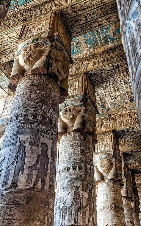 Temple Of Hathor, Ancient Egypt Aesthetic, Egyptian Aesthetic, Ancient Egyptian Architecture, Egyptian Architecture, Egypt Aesthetic, Pyramids Egypt, Egyptian Temple, Ancient Egypt Art