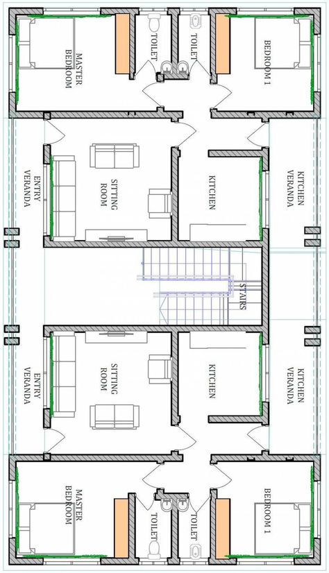 Apparment Plan, 30x40 House Plans, Small Apartment Building, Bungalow Floor Plans, Indian House Plans, Indian House, Project House, Affordable House Plans, Residential Development