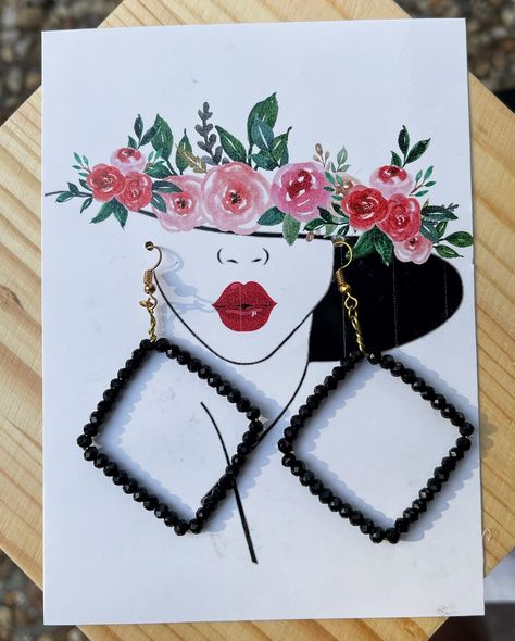 Earring Display Card holder/ Jewelry Display Card/ Jewelry Earring Woman portrait Display Card by WetPrintShop on Etsy Earring Cards Template, Card Earring, Beautiful Woman Portrait, Earring Card Display, Pressed Flower Crafts, Card Jewelry, Jewelry Cards, Jewelry Display Cards, Earring Card