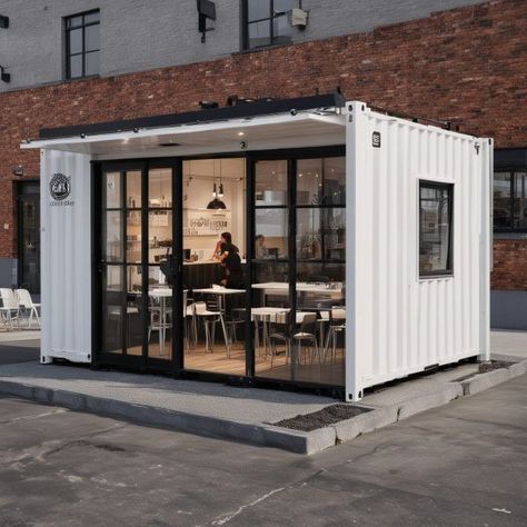 Looking for a stylish, affordable café setup? Try a Modular Container Café! Quick to install and eco-friendly 🌱. Perfect for your next business move! 🚀 🔗 https://www.samanportable.com/product/modular-container-cafe/ Shipping Container Business Ideas, Bakery Container, Small Cafe Interior, Bakery Truck, Prefab Office, Shipping Container Restaurant, Shipping Container Cafe, Container Coffee Shop, Portable Sheds