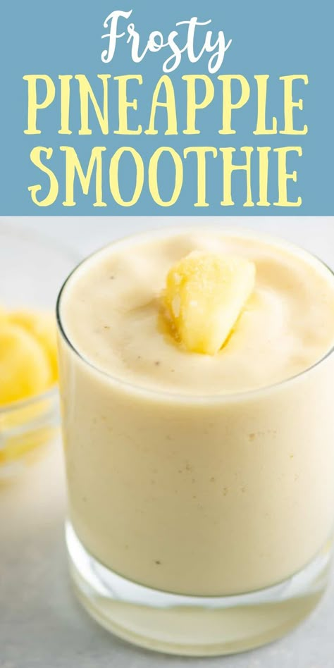 Pineapple Yogurt Smoothie, Greek Yogurt Smoothie Recipes, Pineapple Yogurt, Frozen Fruit Smoothie Recipes, Banana Greek Yogurt, Pineapple Smoothie Recipes, Frozen Fruit Smoothie, Frozen Drink Recipes, Smoothie Recipes With Yogurt