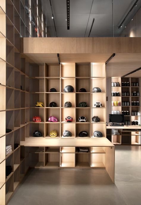 United Cycling Lab & Store — Johannes Torpe Cycle Store Design, Retail Building, Plaza Design, Cycle Store, Sustainability Projects, Church Interior Design, Bicycle Store, Bike Room, Bicycle Shop