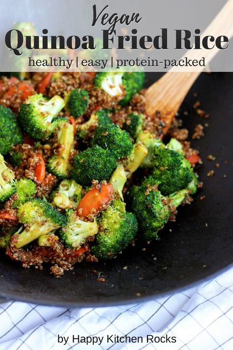 Gluten Free Vegan Recipes Dinner, Savory Quinoa Recipes, Quinoa Fried Rice Recipe, Quinoa Recipes Dinner, Vegan Quinoa Recipes, Savory Quinoa, Quinoa Fried Rice, Pescatarian Diet, Rice Recipes Vegan