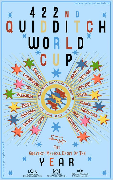 Quidditch World Cup Poster Mina Lima, Quidditch World Cup, Potion Kit, Poster Harry Potter, Imprimibles Harry Potter, Gamma Ray, Wizard Party, Modele Pixel Art, Harry Potter Classroom