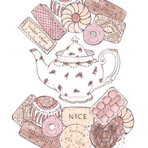 Teapot Illustration, Tea Cup Drawing, Tea Tattoo, Doors Vintage, Tea Illustration, Delicious Cakes, Anime Food, Illustration Food, Bar Art