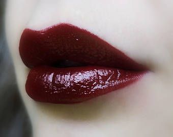 Rare Blood - Deep Red Lipstick - Natural Cruelty Free Gluten Free Fresh Handmade Dark Cherry Lipstick, Dark Lipstick Looks, Cool Red Lipstick, Witch Lips, Goth Lips, Goth Lipstick, Red Lipstick Aesthetic, Gothic Lipstick, Vamp Lips