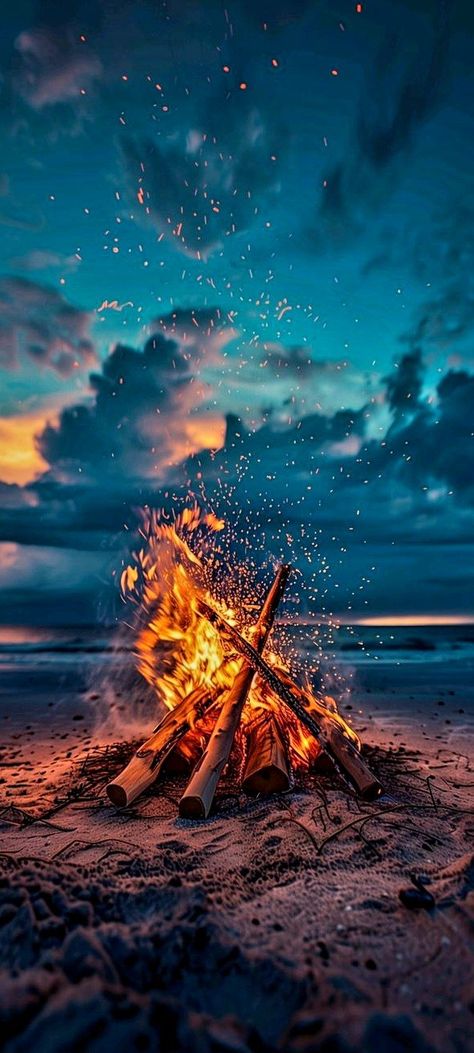 Campfire Wallpaper, Fire Wallpaper Aesthetic, Mountain Landscape Photography, Bonfire Night, Pretty Landscapes, Beautiful Nature Pictures, Mountain Landscape, Scenery Wallpaper, Nature Wallpaper