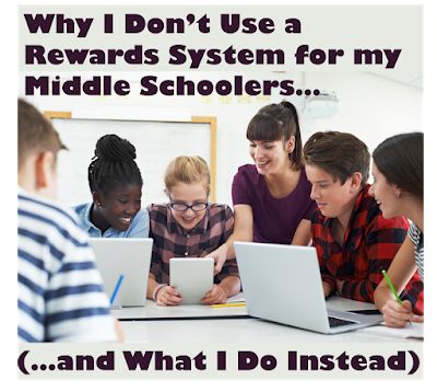 Why I don't use a rewards system for my middle schoolers (and what I do instead). Middle School Incentives, Middle School Rewards, High School Teaching, Classroom Management Rewards, Class Reward System, Reward System For Kids, Online Jobs For Moms, Reading Task Cards, Substitute Teaching