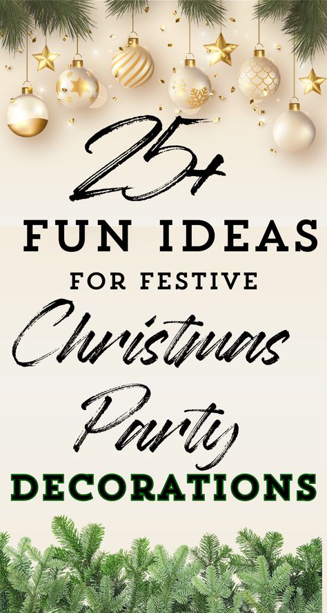 Check out fun and festive Christmas party decoration ideas!  These Christmas decor ideas create a fun atmosphere for all the festivities! Whether you need Christmas party decor ideas for a work Christmas party or decor ideas for a family or church party, we've got you covered! Teen Christmas Party Decorations, Christmas Carol Party Ideas, Work Christmas Party Ideas Decor, Christmas Eve Decor, Christmas Engagement Party Decorations, Church Christmas Party Decorations, Christmas Decor Ideas Party, Company Christmas Party Decorations, Christmas Party Ideas Decorations