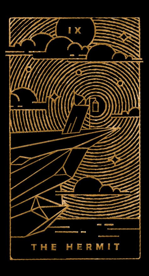 Golden Thread Tarot, The Fool Tarot, The Hermit, Golden Thread, Major Arcana, Tarot Deck, Hocus Pocus, Tarot Decks, Tarot Cards