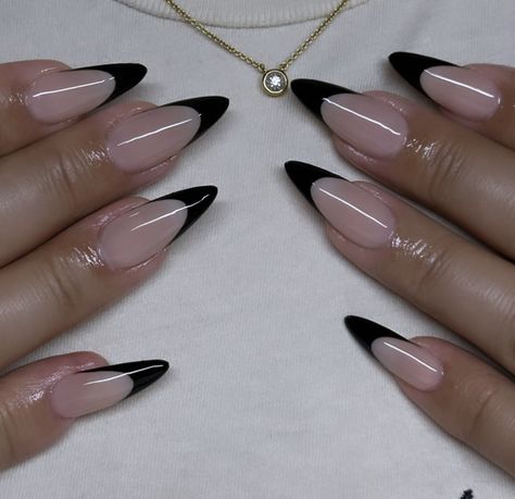 french tip Ombre Nail Design, Black Prom Nails, Blue Prom Nails, Black French Nails, Black Almond Nails, Prom Nails Red, Black Stiletto Nails, Ombre Nail Designs, Red Nail Designs