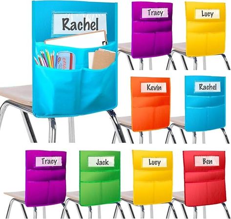 Amazon.com: 12 Pack Chairback Buddy Pocket Chart, Chair Pockets for Classrooms, Seat Pocket Chart with 3 Heavy Duty Storage Pocket, Chair Back Storage Organizer for Classroom Home Student, 16 x 20 Inch,6 Colors : Office Products Chair Pockets, Pocket Chart, Chair Backs, Office Products, Classroom Organization, Storage Organizer, Storage Organization, Heavy Duty, Color