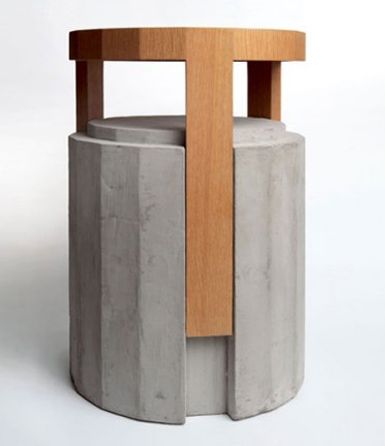 Cement Furniture, Concrete Stool, Decoration Beton, Litter Bin, Yard Furniture, Wood And Concrete, Minimal Furniture, Concrete Ideas, Concrete Furniture