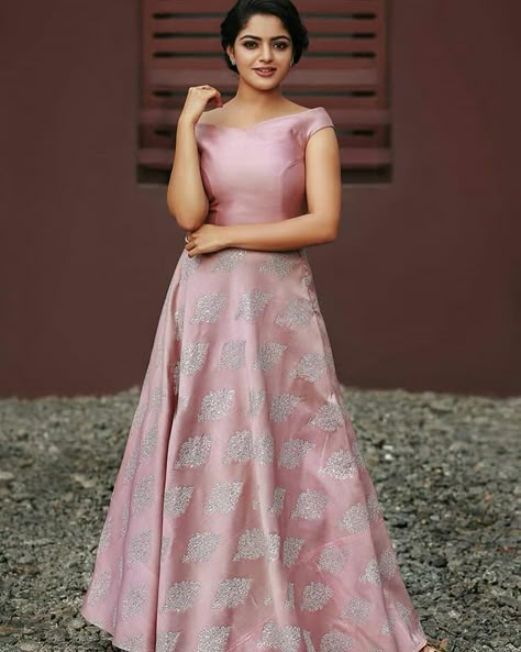 Image may contain: 1 person, standing Frocks For Women Wedding, Party Frocks For Women Wedding, Onion Pink Dress, Ball Gowns Princess Fairytale, Pastel Pink Lehenga, Nikhila Vimal, Long Skirt Top Designs, Baby Girl Style, Gowns Princess