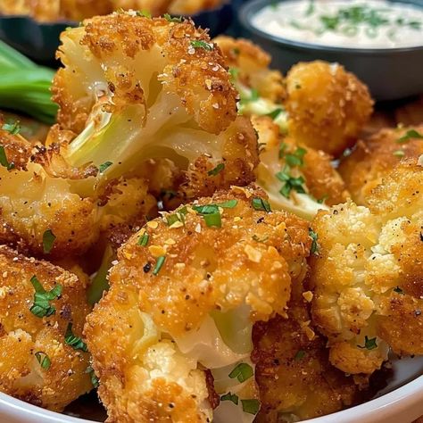 Golden Crispy Cauliflower Bites – 99easyrecipes Golden Crispy Cauliflower Bites, Vegetables In Crockpot, Crisp Cauliflower, Potatoes In Crockpot, Fried Sides, Crispy Cauliflower Bites, George Foreman Grill Recipes, Foreman Grill Recipes, Crockpot Potatoes