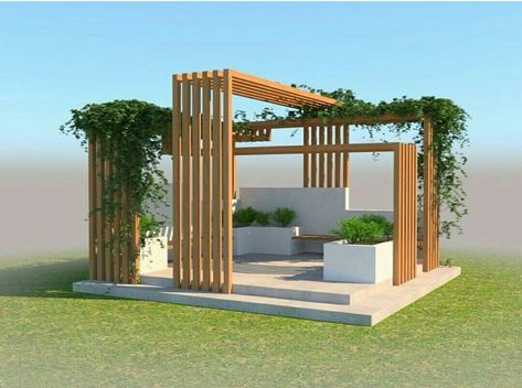 Sitting Area Design, Garden Sitting Areas, Sitting Areas, Modern Pergola, Pergola Design, Interior Design Sketches, Landscape Architecture Design, Pergola Plans, Shade Structure