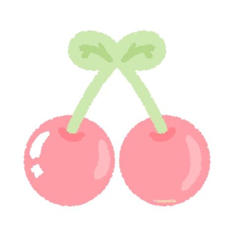 Cherry Icon, Fruit Icons, 귀여운 음식 그림, Cute Easy Doodles, Images Kawaii, Cute App, Cute Doodles Drawings, Mini Drawings, Dessin Adorable