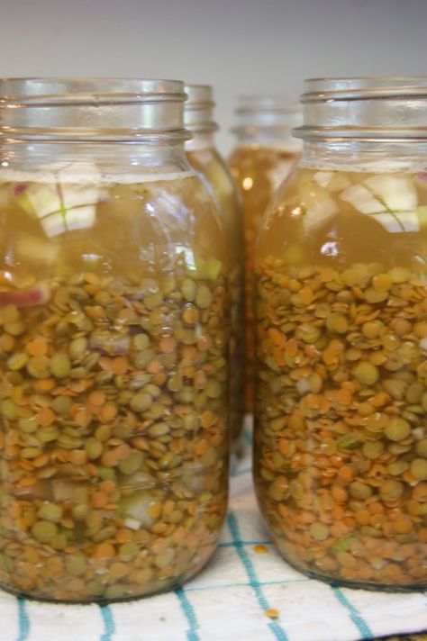 Canarella : Pressure Canning Lentil Soup Canning Lentil Soup, Canning Soups, Can Soup Recipe, Canning Meals, Canning Veggies, Preserving Meat, Canning Soup Recipes, Ham And Lentil Soup, Dehydrating Recipes