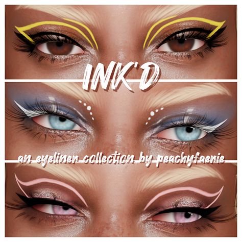 Sims 4 Makeup Poses, Sims 4 Graphic Eyeliner, Eyeliner Collection, Sims 4 Nails, Sims 4 Piercings, Sims 4 Cc Eyes, Liner Makeup, Cc Sims4, Sims 4 Cas Mods