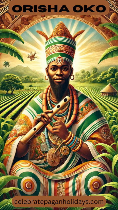 Yoruba god of agriculture in a field African Gods And Goddesses, Orishas Deities, Yoruba Deities, African Gods, Yoruba Orishas, Pagan Holidays, African Mythology, Yoruba People, Western Region