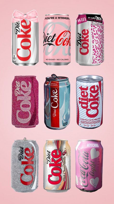 Diet Coke cans, old cans, girly, soda, aesthetic, vintage, pink, drinks Diet Coke Aesthetic, Soda Aesthetic, Coke Aesthetic, Vintage Diet, Diet Coke Can, Coke Drink, World Of Coca Cola, Coke Cans, Pink Drinks