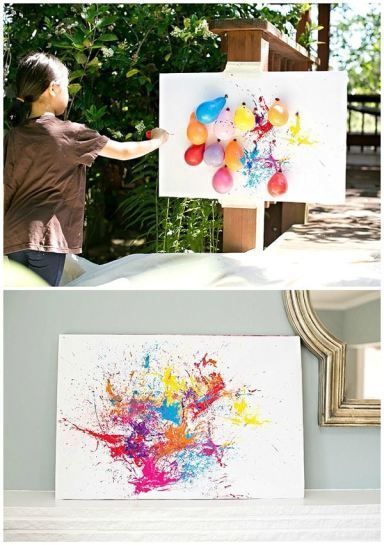 Balloon Dart Painting with Kids. A fun and creative way to paint outdoors! Maniac Mansion, Painting With Kids, Camp Projects, Art Movements, Art Birthday Party, Diy Balloon, Art Birthday, Balloon Diy, Art Party