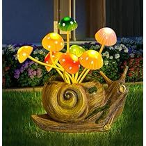 Feng Shui Garden Design, Snail Garden, Flower Bed Decor, Feng Shui Garden, Statue Garden, Solar Lights Outdoor, Outdoor Garden Statues, Mushroom Lights, Lawn Ornament