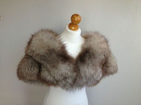 Vtg Huge Norwegian Blue Ivory Natural Real Fox Fur Cape Stole Wrap Bolero Shrug | eBay: Fur Bolero, 1940s Outfits, Hollywood Costume, Bolero Shrug, Fur Cape, Fur Fashion, Girly Stuff, It's Cold, Baby Cold