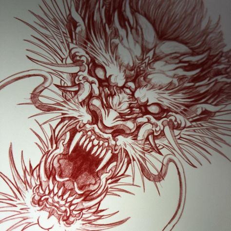 620 Likes, 3 Comments - Elvin Yong (@elvintattoo) on Instagram: “Working on a dragon piece...” Japanese Dragon Head Tattoo, Dragon Face Tattoo, Dragon Tattoo Face, Sun Face Tattoo, Dragon Head Drawing, Boichi Manga, Dragon Head Tattoo, Asian Dragon Tattoo, Foo Dog Tattoo