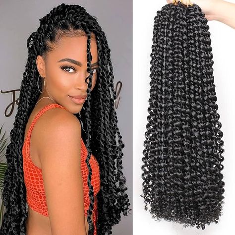 Xtrend 30 Inch 8 Packs Pre twisted Passion Twist Crochet Hair Natural Black Pre-looped Passion Twists Hair Extensions for Women 12Strands/Pack (1B#) : Amazon.co.uk: Beauty Hair For Butterfly Locs, Long Passion Twist, Bohemian Crochet Braids, Butterfly Locs Crochet Hair, Butterfly Locs Crochet, Passion Twist Hair, Water Wave Crochet, Locs Crochet, Twist Hair