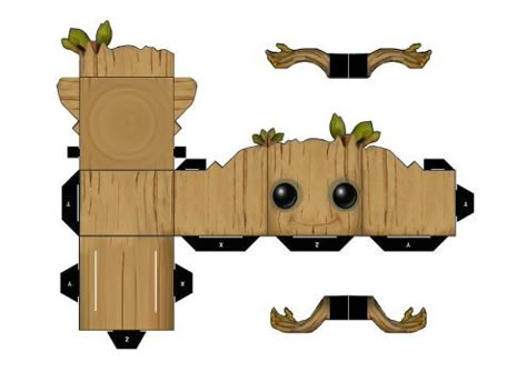 Groot Mask Template, 3d Paper Crafts Templates, Diy Groot Mask, Groot Cricut Svg, Diy Groot, Paper Toy Design, Cat Meme Papercraft Template, Avengers Crafts, Anime Paper