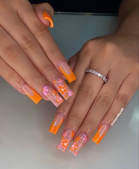 Mexican Themed Nails Acrylic, Boujie Nails, Dominican Nails, Acrylic Toe Nails, Spring Acrylic Nails, Ombre Acrylic Nails, Summery Nails, Cute Acrylic Nail Designs, Work Nails