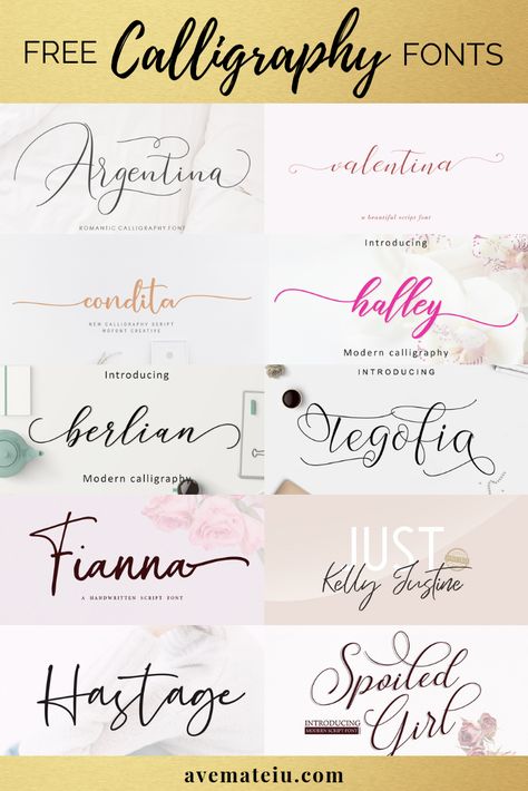 Free Cursive Fonts, Logo Handwritten, Free Fonts For Cricut, Lettering Drawing, Holiday Logo, Wedding Invitation Fonts, Fonts Script, Fonts Calligraphy, Free Calligraphy Fonts