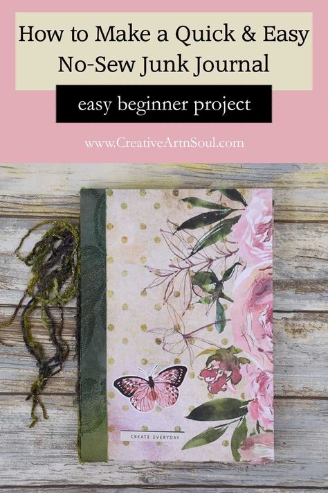 Junk Journals How To Make A, No Sew Junk Journal Binding, Beginner Junk Journal Tutorial, Diy Junk Journal Cover, How To Make A Junk Journal Cover, Diy Junk Journal Ideas Book Covers, How To Junk Journal For Beginners, Make A Journal Diy, Making Junk Journals