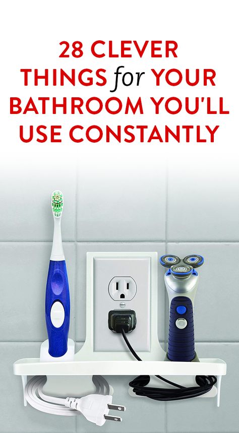 28 Clever Things For Your Bathroom You'll Use Constantly Hide Toothbrush Storage Ideas, How To Hide Plunger And Toilet Brush, Toilet Stool, Bathtub Caddy, Heated Towel Rack, Toothbrush Storage, Blade Sharpening, Tool Pouch, Drain Cover