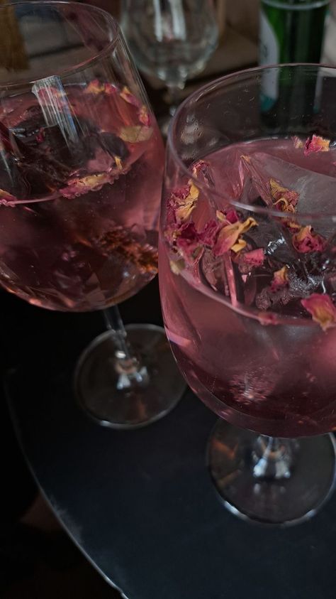 Wine Purple Aesthetic, Pink Wine Aesthetics, Acotar Family, Rose Wine Aesthetic, Cherry Blossom Drink, Cherry Blossom Cocktail, Sadie Core, Spring Drinks, Cocktail Aesthetic