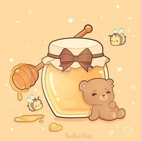 Photo Kawaii, Bee Drawing, First Drawing, Graphisches Design, Images Kawaii, Cute Food Drawings, Cute Food Art, Cute Animal Drawings Kawaii, Cute Doodles Drawings