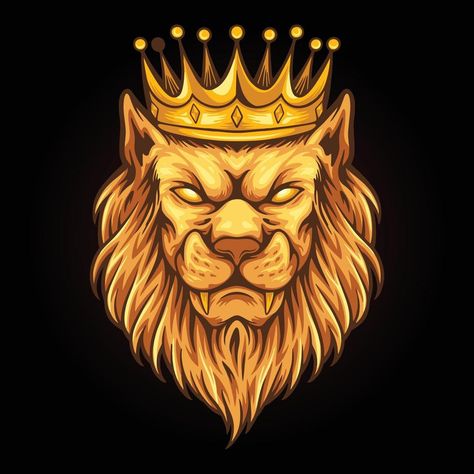 Vintage elegant lion king crown illustrations Lion King Poster, Crown Illustration, Lion Head Logo, Lion Illustration, Lion Drawing, Beautiful Lion, Lion Wallpaper, Vintage Png, Photo Logo Design