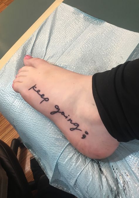 Keep going semicolon tattoo Tattoo Semicolon, Cliche Tattoo, Semicolon Tattoo Meaning, Semicolon Tattoos, Semi Colon, Semicolon Tattoo, Diamond Tattoos, Writing Tattoos, Tiny Tattoo