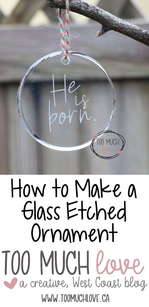 Christmas Etching Ideas, Glass Etched Ornaments, Etched Christmas Ornaments, Personalized Glass Ornaments, Etched Glass Ornaments Diy, Etched Glass Ideas Christmas Gifts, Etched Glass Ideas Easy Diy, Etched Glass Gift Ideas, Etched Christmas Glasses