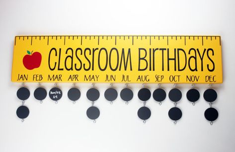 Classroom Birthday Board, Classroom Birthdays, Birthday Board Diy, Birthday Board Classroom, Family Birthday Board, Birthday Tracker, Classroom Birthday, Teacher Craft, Family Wood Signs