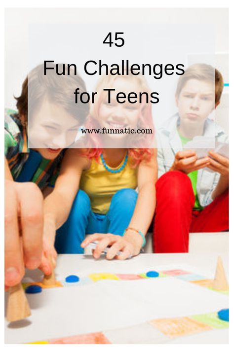 Trying to come up with a few fun challenges for teens activities that aren't technology driven? Are you looking for something other than #videogames to entertain your teens when there are snow days and no school, or on summer vacation? We have 45 tips and ideas for fun challenges for teens for you over at www.funattic.com — Feel free to use them to stop the boredom and keep them off the computer for a bit. #funchallengesforteens #teenentertainment Fun Challenges For Teens, Challenges For Teens, Fun Games For Teens, Challenge For Teens, Teenager Activities, Teen Activities, Cousin Camp, Teen Crafts, Family Challenge