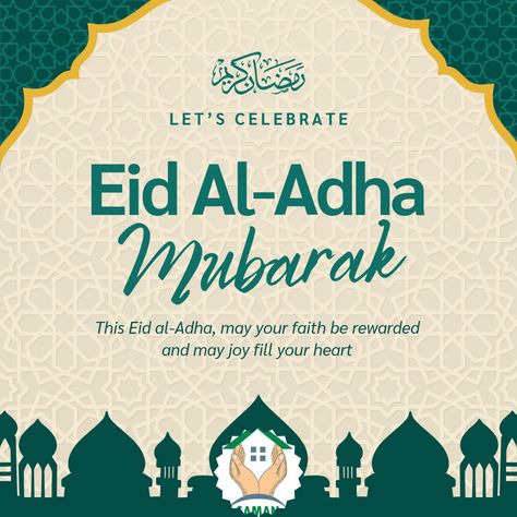 “Wishing you and your family a very happy and blessed Eid-ul-Adha. May Allah's grace be with you. 🐏❤️" Adha Mubarak, Eid Al-adha Mubarak, Eid Ul Adha, Eid Al Adha, Lets Celebrate, Very Happy, Quick Saves