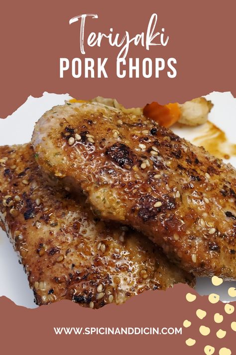 Teriyaki Pork Chops | Spicin' and Dicin' - Fresh Ground Spice Blends Pork Chops Teriyaki, Brine Pork Chops, Teriyaki Pork Chops, Vegetables Rice, Teriyaki Pork, Teriyaki Marinade, Juicy Pork Chops, Spice Blends, Pork Chops