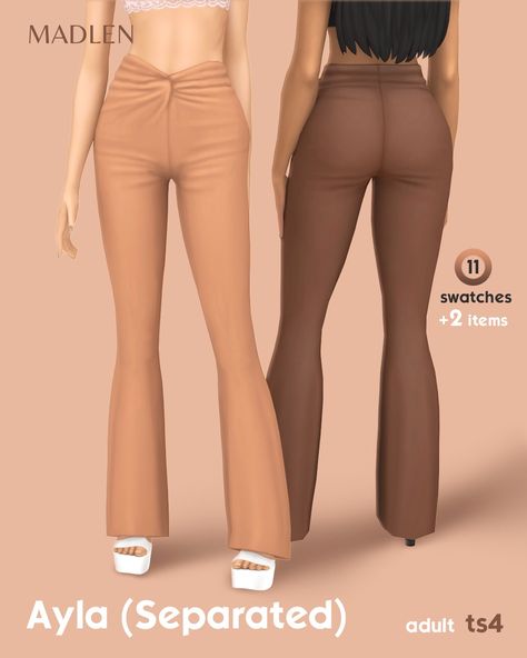 Thought it would be a great idea to separate this outfit. It's just so versatile! 🤎🤎🤎 EarlyAccess #sims #sims4 #ts4 #ts4cc #ts4mm #maxismatch #pants #flares #flarepants Sims 4 Maxis Match Cargo Pants, Sims 4 Maxis Match Bottoms, Sims 4 Cc Pants Female Maxis Match, Maxis Match Pants Sims 4, Sims 4 Cc Flared Pants, Outfit Ideas Sims 4, Flared Leggings Sims 4 Cc, Curseforge Mods Sims 4 Clothes, Sims 4 Cc Flare Pants